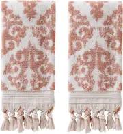 by Saturday Knight Ltd. Mirage Fringe 100% Turkish Cotton Hand Towel Set, Blush