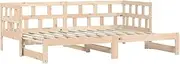 vidaXL Modern Style Daybed, Sofa Bed with Trundle Pull Out Bed, Guest Bed for Living Room Bedroom, 90x190 cm Solid Wood Pine