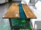 Clear Epoxy Resin Dining Table Console Bar Meeting Desk Handmade Center Sofa Dec