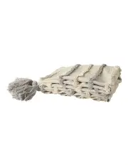 [MAINE & CRAWFORD] Lzar Faux Mohair Sofa Throw Blanket With Fringing 170x130cm in Beige