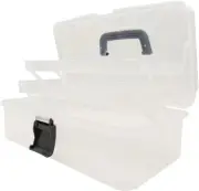 FOREVERIE 3 Layers Foldable First Aid Box, Clear Art Storage Box, Medicine Box