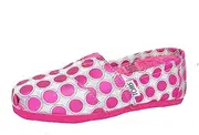 [TOMS] Youth Kids Flat Classics Pink Dot Silver 10000746 Original (6, Pink Dot)