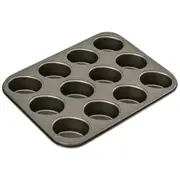 Bakemaster 35.5cm Carbon Steel 12-Cup Friand Pan Tray Rectangle Baking Mould GRY