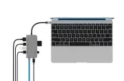 BiziOwl 8-in-1 Multi Port USB C Hub Adapter with Ethernet, 4K HDMI, - Gray