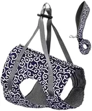 Cat Dogs Vest Harness and Leash Anti-Break Chest Strap Cat-Clothes, Escape-Proof Adjustable Harness and Leash Set for Puppy Rabbit Outdoor Walking Training Travel (Blue,L)