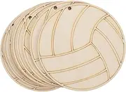 TOYANDONA 10pcs Hand-Painted Volleyball Shape Wood Cutouts Boys and Girls Educational Toys Graffiti Wood Chips Unfinished Wooden Crafts