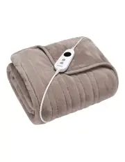 [Dreamaker] Faux Mink Electric Heated Throw Blanket in Mocha