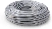50 FT Feet Modular Phone Line Cord - High Quality 2 Conductor - Grey/Silver