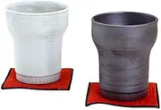Arita Ware CtoC Japan 02-401087 Pair Shochu Cup with Cloth Coaster, Double Layer Construction