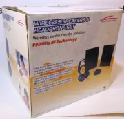 Wireless Speaker System With Headphones Music Audio TV DVD CD MP3 VCR HiFi Radio