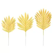 Gold Palm Leaves 12pcs Artificial Palm Leaves Faux Palm Fronds, 3 Size