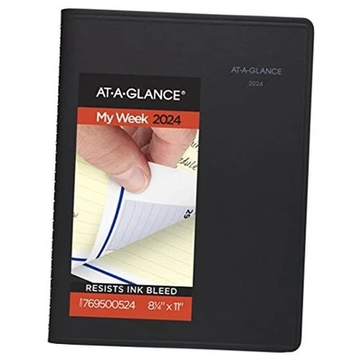 2024 Weekly & Monthly Planner, QuickNotes, Quarter-Hourly Appointment Book,