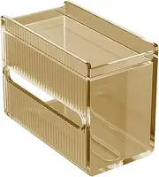 Wall Tissue Box Holder - Clear Acrylic Paper Towel Dispenser | Wall Mounted Napkin Storage Case | Non-Slip Wipes Holder | Tissue Box for Bathroom, Kitchen, Bedroom, Living Room