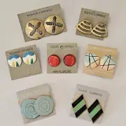 '80s-'90s Costume Earrings Jewelry Fashion. Lot of 7 Pairs. Pierced. VTG New.