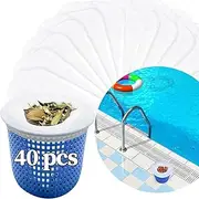 40Pcs Reusable Pool Skimmer Socks, Ultra Fine Mesh Filter Sock Net for Skimmer Baskets, Skimmers Cleans Debris and Leaves for Pools
