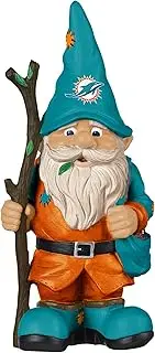 FOCO Miami Dolphins NFL Holding Stick Gnome 10.5 Inches Tall, Multicolor Team Colors