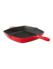 [Healthy Choice] Enamelled Cast Iron Square Grill Pan 44x30 x4.7cm in Red