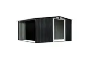 Garden Shed with Semi-Closed Storage 8*8FT - Black