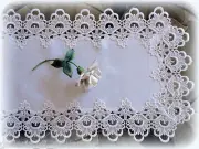 Lace Table Runner Dresser Scarf DECADENT WHITE 36" Doily