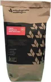 Wholegrain Milling Co Organic Stoneground White Bakers Flour, 5KG - Popular