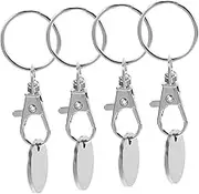 Veemoon 4Pcs Shopping Cart Token Keychain Trolley Coin Holder Practical Keyring for Supermarket Carts Convenient Accessory for Everyday Use