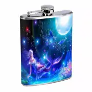Mermaid Em1 Flask 8oz Stainless Steel Hip Drinking Whiskey