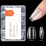 Modelones Extra Short Coffin Nail Tips, 216PCS 12Sizes Pre-shaped Gel x Nail Tips Full Cover False Fake Nails Soft Gel Acrylic Nail Tips Nail Extension