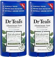 Dr. Teals Eucalyptus Deodorant Gift Set (2 Pack, 2.65oz Ea.) - Eucalyptus Essential Oils with Shea Butter & Arrowroot Powder - Aluminum, Paraben, & Phthalate Free - Dermatologist Tested