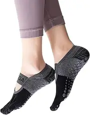 [svlftecon] Women Yoga Pilates Socks with Grips Non Slip Full Toe for Summer Thin Series 4