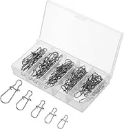 BESPORTBLE Fishing Lure Enhancement Pins Stainless Steel Snap Clips Duo Lock Snaps Lure Connectors Flathead Catfish Beads Versatile Freshwater Saltwater Swivels