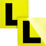 2PCS Fully Magnetic L Plates for New Car Driver, GeeRic Strong Magnetic Learner Driver Plates for Learner Drivers Reflective Letters Waterproof Vehicles for Car Provisional Driving Requirement