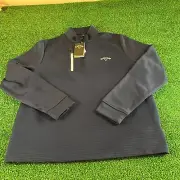 Callaway Infinity Golf Pullover Sun Protection Quarter Zip Top Navy Mens Small