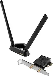 ASUS PCE-BE92BT WiFi 7 PCI-E Adapter (2 External Antennas and Magnetized Base, Supports 6GHz Band, 320MHz, Bluetooth 5.4, WPA3 Network Security)