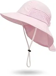 [Muryobao] Toddler Kids Girls Boys Sun Hat Summer UPF 50+ Protection Caps Wide Brim Neck Flap Beach Play Hats Age 1-7 Years