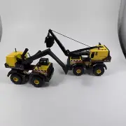 Vintage Tonka Mighty 758 And 748 Yellow Crane Excavator Maisto Hasbro 1998