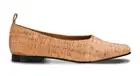 Vegan ballerinas women square toe flat heel on natural cork breathable lined