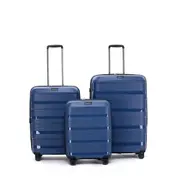 3pc Tosca Comet 4-Wheeled Suitcase Luggage Travel Bag Set S/M/L - Storm Blue