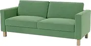 Heavy Duty Velvet Karlstad Three Seat (Not Loveseat) Sofa Cover (Width: 205CM, Not 165CM) Replacement Custom Made Compatible with IKEA Karlstad 3 Seat Sofa Couch Slipcover (Velvet Light Green Sofa)