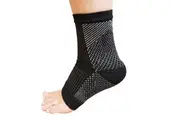 1 Pair AXIGN Medical Plantar Fasciitis Compression Sock Ankle Sleeve Support - Black - L/XL (Mens US 8-14, Womens US 11+)