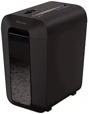 [Fellowes] Paper Shredder for Home Office Use - 10 Sheet Cross Cut Shredder for Home and Office Use - Deskside Shredder with 22 Litre Bin - Powershred LX65 - High Security P4 - Black