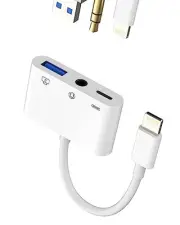 Zoyuzan 3 in 1 USB Adapter - Lightning Connector, Supports USB Camera, Card
