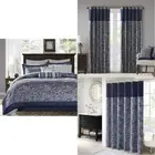 Bundle of Aubrey Series (Comforter Set + Shower Curtain+ Curtains for Living Ro