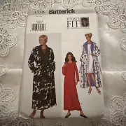 Butterick 3338 Loose Robe Belt and Nightgown Pajamas Bust 46-55 Misses Pattern