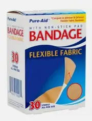 Pure-Aid Flexible Fabric Bandages, Compare to Band-Aid, 30ct