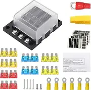 Daseeme 6 Way Fuse Block Fuse Box Holder with LED Indicator 16Pcs Fuses for Automotive Car Truck Boat Marine RV Van 12V 24V