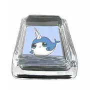 Narwhals D4 Glass Square Ashtray 4" x 3" Smoking Cigarette Bar