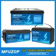 12V 100Ah 200Ah 300Ah Lithium Iron LiFePO4 Battery Rechargeable BMS Camping RV