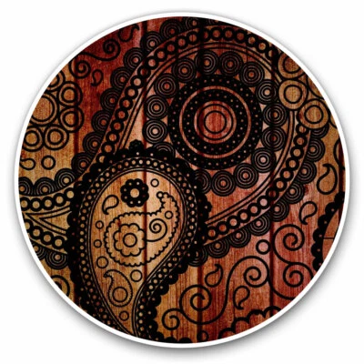 2 x Vinyl Stickers 20cm - Vintage Henna Retro Pattern Indian Cool Gift #13081