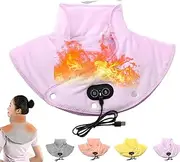 Thermaease Pro - Heating Pad For Neck And Shoulders And Back With 3 Temp And Massage Settings,Heating Pad For Back Pain Relief (Purple)