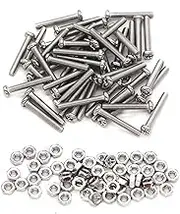40-Pack M3 x 25mm Pan Head Phillips Drive Machine Screws Hex Nuts Set 304 Stainless Steel